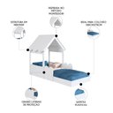 Ver imagem 3 de Cama Solteiro Infantil Montessoriana Casinha Nana Branco C06 - Mpozenato