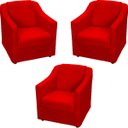Ver imagem 1 de Kit 3 Poltronas Decorativas Para Sala De Espera Recepção Escritório Consultório Suede