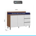 Ver mais imagens de Cozinha Completa Modulada Com Balcão Sabrina 440 Cm 7 Peças 11 portas 5 Gv MDP Branco Avelã - MENU