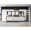 Ver imagem 2 de Cozinha Completa Modulada Com Balcão Sabrina 440 Cm 7 Peças 11 portas 5 Gv MDP Branco Avelã - MENU