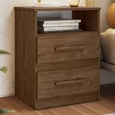 Ver imagem 2 de Kit 2 Mesas de Cabeceira Apolo 2 Gavetas 46 Cm Castanho Wood Flex Moval