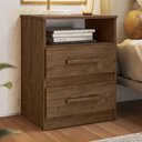 Ver imagem 7 de Kit 2 Mesas de Cabeceira Apolo 2 Gavetas 46 Cm Castanho Wood Flex Moval