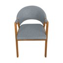 Ver imagem 2 de Cadeira de Jantar Madeira Maciça Cerejeira Premium Helen Linho Cinza