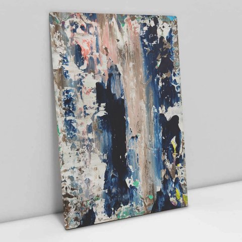 Quadro Decorativo em Canvas Abstrato Envelhecido TaColado Borda Infinita 90 x 60cm