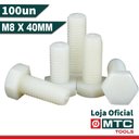 Ver imagem 2 de PARAFUSO SEXTAVADO M8 X 40 POLIPROPILENO BRANCO - 100Pçs