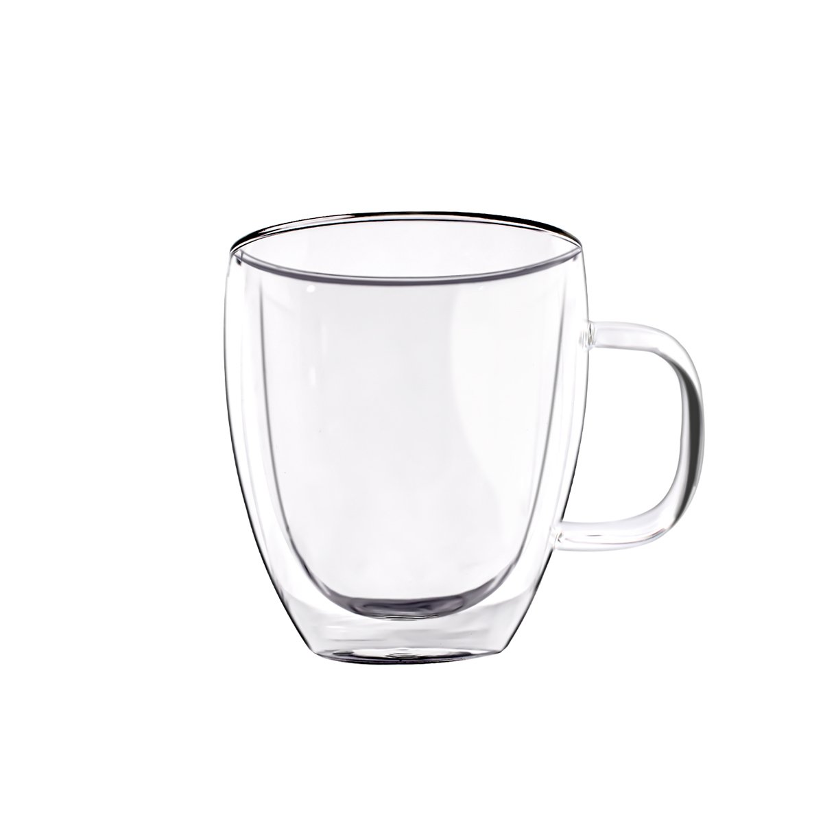 Caneca de Vidro para Chá e Café 350ml com Alça - Uz Parede Dupla - 1