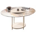 Ver imagem 1 de Mesa de Centro para Sala Redonda Tampo Vidro Pés Aço Allure B01 Off White - Lyam Decor