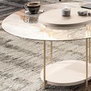 Ver imagem 4 de Mesa de Centro para Sala Redonda Tampo Vidro Pés Aço Allure B01 Off White - Lyam Decor