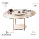 Ver imagem 2 de Mesa de Centro para Sala Redonda Tampo Vidro Pés Aço Allure B01 Off White - Lyam Decor