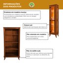 Ver imagem 2 de Kit 2 Livreiros Abertos sem Portas Madri e 1 Livreiro Torre 1 Porta de Madeira Alto Padrão Castanho