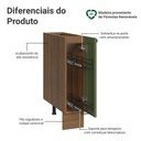 Ver imagem 3 de Balcão Porta-temperos 20 Cm 1 Porta (sem Tampo) Rustic/verde Vik Madesa