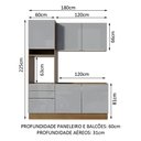 Ver imagem 4 de Armário de Cozinha Compacta 180cm Rustic/Cinza Lux Madesa 01