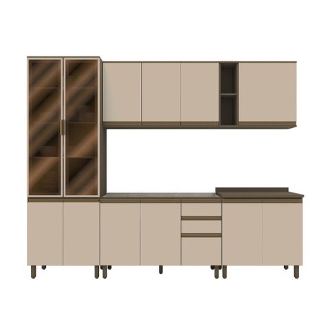 Cozinha Modulada 6 Peças 13 Portas 2 Gavetas sem Tampo Connect Henn