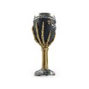 Ver imagem 6 de Taça Cálice Em Aço Inox e Resina Crânio Medieval Mão Esqueleto Osso Rock Colecionável Decorativo Coq