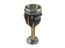 Ver imagem 1 de Taça Cálice Em Aço Inox e Resina Crânio Medieval Mão Esqueleto Osso Rock Colecionável Decorativo Coq