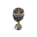Ver imagem 4 de Taça Cálice Em Aço Inox e Resina Crânio Medieval Mão Esqueleto Osso Rock Colecionável Decorativo Coq