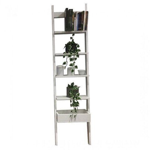 Estante Escada Decorativa Sambalelê Branco/Acetinado