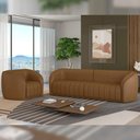 Ver imagem 7 de Kit Sofá 5 Lugares para Sala Estar 332 Cm com 01 Poltrona Lazio M03 Couríssimo Whisky - Lyam Decor