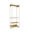 Ver imagem 2 de Guarda Roupa Aberto Industrial Modulado Solteiro Canela Cabideiro Ferro Branco