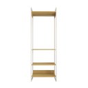 Ver imagem 3 de Guarda Roupa Aberto Industrial Modulado Solteiro Canela Cabideiro Ferro Branco