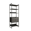 Ver imagem 2 de Guarda Roupa Aberto Industrial Solteiro 1 Módulo com Gaveta Preto Ferro Preto