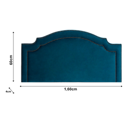 Cabeceira Queen Provençal Monaco2 Luxo Estofada Com Tachas - Veludo Azul Marinho - 2