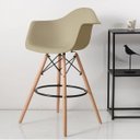 Ver imagem 3 de Kit 2 Banquetas Dsw-m Eames Arm Bege/Fendi