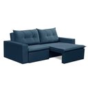 Ver imagem 2 de Sofá Retrátil 2 Lugares 1,80m Londres Suede Azul Mirra Decor