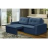 Sofá Retrátil 2 Lugares 1,80m Londres Suede Azul Mirra Decor - 1