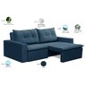 Sofá Retrátil 2 Lugares 1,80m Londres Suede Azul Mirra Decor - 4