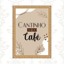 Ver imagem 2 de Quadro Cantinho do Café Moldura Dourada 33x24cm:com Vidro