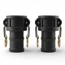 Ver imagem 1 de Kit 02 Engates Rápido Conexão Fêmea Espigão 3 Polegadas em Polipropileno Preto