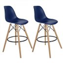 Ver imagem 1 de Kit 2 Banquetas Dsw-m Eames Azul/Bic