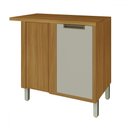 Ver imagem 1 de Balcão de Cozinha para Canto Imperatriz 1 Porta 100% Mdf Freijó/off White - Nesher