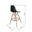 Ver imagem 4 de Kit com 2 Banquetas Altas Dsw-m Eames Branco/Madeirado