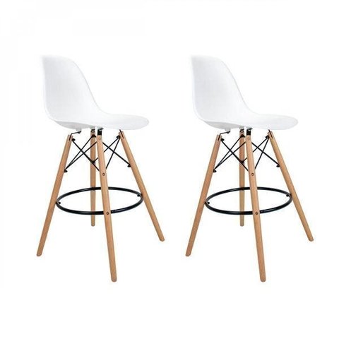 Kit com 2 Banquetas Altas Dsw-m Eames
