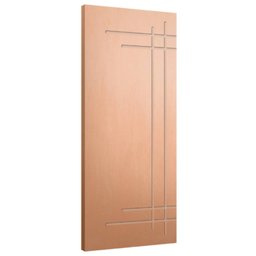 Porta de Madeira Ipê Champanhe Friso 15 Ls Enc Jb Portas - 1