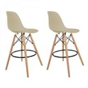 Ver imagem 1 de Kit 2 Banquetas Dsw-m Eames Bege/Fendi