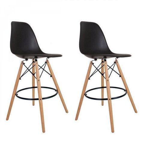 Kit com 2 Banquetas Altas Dsw-m Eames