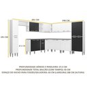 Ver imagem 7 de Armário de Cozinha Completa 11 peças Xangai Pop Multimóveis Branco/Preto