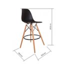 Ver imagem 4 de Kit com 2 Banquetas Altas Dsw-m Eames Rosa/Madeirado