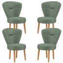 Ver imagem 1 de Kit 4 Poltronas para Recepção Maquiagem Sala de Jantar Ergonômica Tecido Veludo Pés Palito