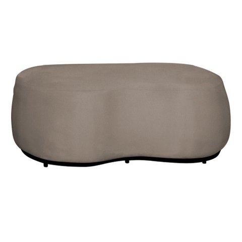 Puff Decorativo Orgânico para Sala Quarto 124cm Beatriz Suede Capuccino - Divalê Shop
