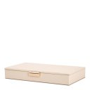Ver imagem 1 de Caixa em Mdf com Revestimento em Pu Bege e Metal Dourado 27x15x4,5cm