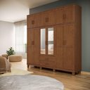 Ver imagem 5 de Guarda Roupa Casal Madeira Macica Taeda 12 Portas 225 Cm 1292c Castanho Festra