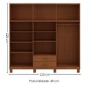 Ver imagem 3 de Guarda Roupa Casal Madeira Macica Taeda 12 Portas 225 Cm 1292c Castanho Festra