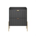 Ver imagem 2 de Mesinha Lateral de Cabeceira Linha Eros Pés em Aço Carbono 45cm