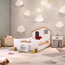 Ver imagem 1 de Cama Montessoriana Infantil Juvenil Belissima Preta - Branca e Mel
