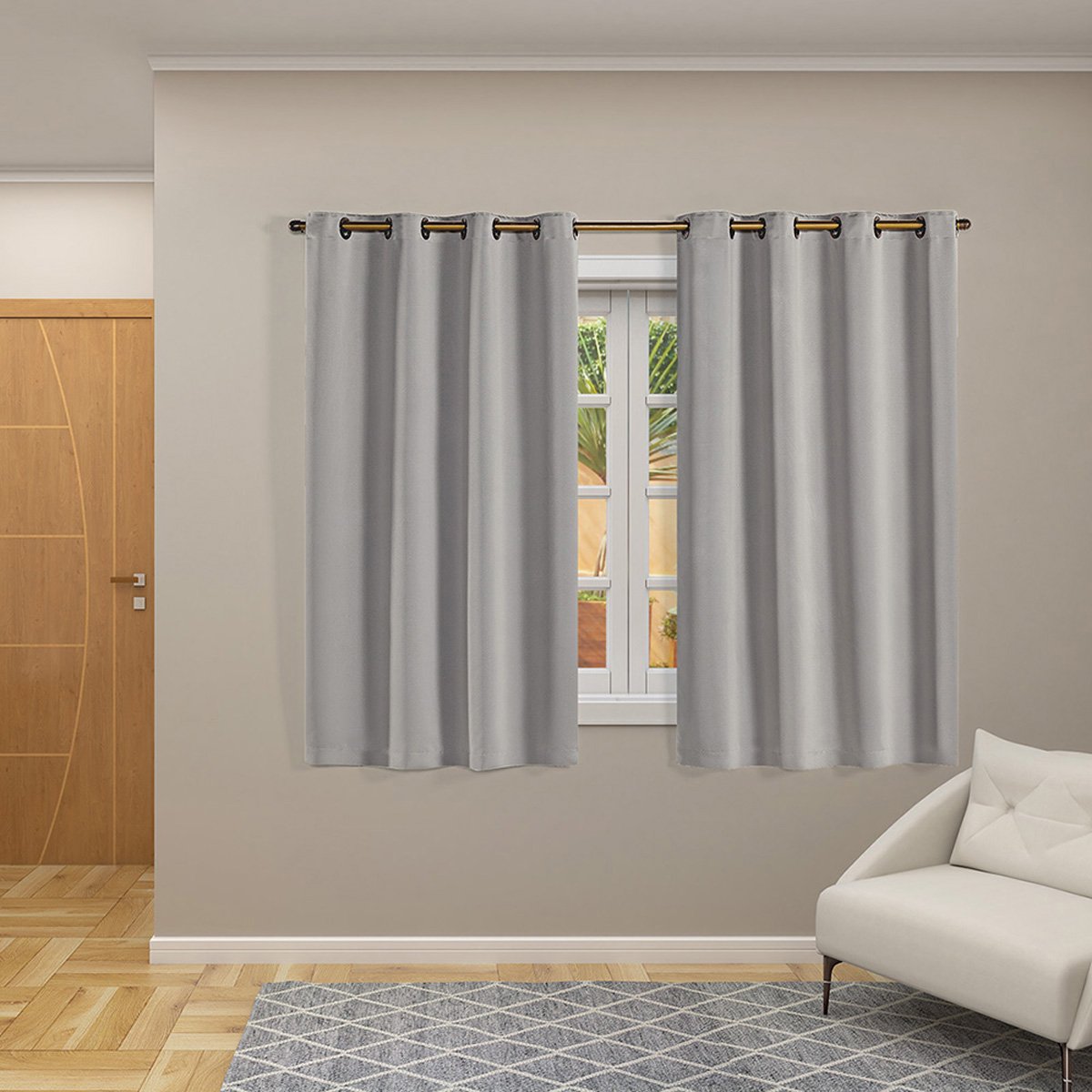 Cortina 100% Blackout Tecido Class 2,70m X 1,60m Blecaute Sala Corta Luz Bloqueia Claridade Sala Qua - 2