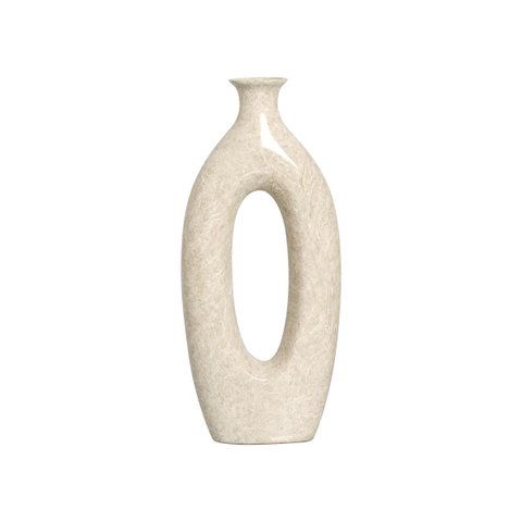 Vaso Decorativo de Mesa Bege Decoração de Sala Taj Petra 47x21x8,5 cm